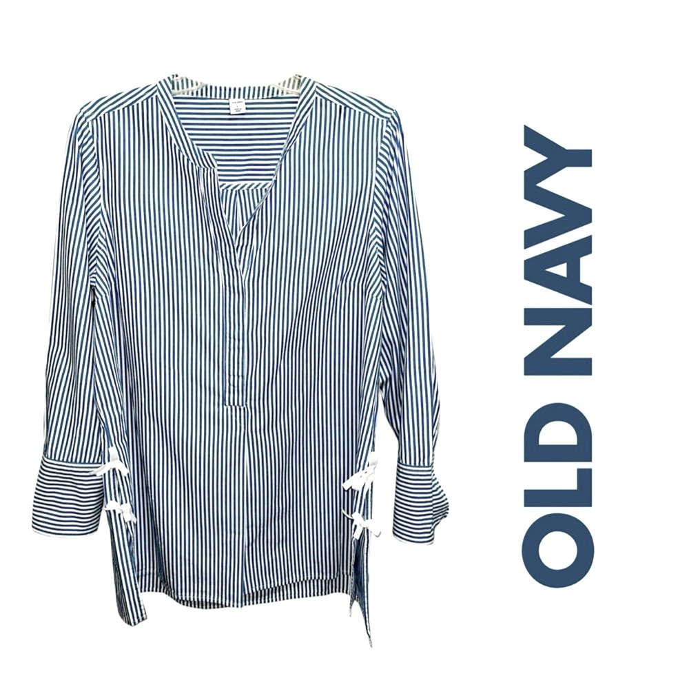 OLD NAVY Pinstripe Shirt With Bows On Sides